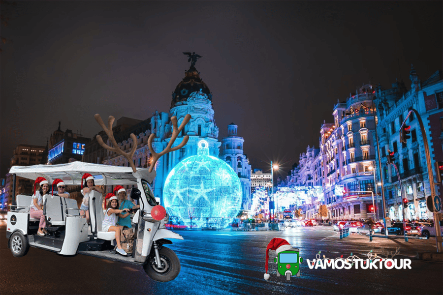 Madrid: Private Tuk-Tuk-Tour zu den Weihnachtsbeleuchtungen. Foto: GetYourGuide