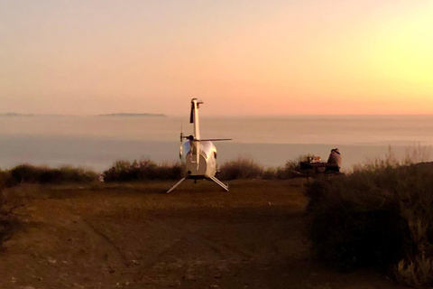 جولة رومانسية بطائرة هليكوبتر في لوس أنجلوس مع هبوط جبليجولة الغروب