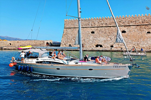 Héraklion : Excursion en voilier de luxe sur l&#039;île de Dia avec repas et boissons