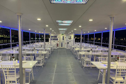 Cena en crucero de lujo en dhow por el puerto deportivo de Dubai (catamarán)