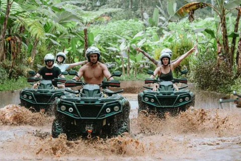 Bali: Waterfall Gorilla Cave ATV, Tubing Trip, Infinity Pool Double 250cc: Gorilla Cave ATV, Tubing - with Transfers