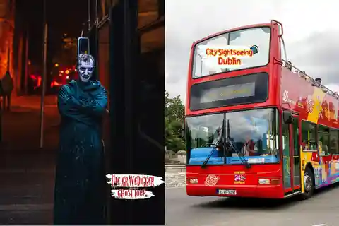 Upiorna wycieczka Gravedigger Ghost Tour + 24-godzinny bilet City Sightseeing Dublin
