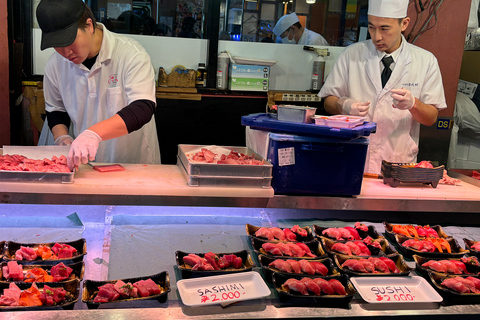 Tóquio: Visita guiada ao mercado de peixe de Tsukiji com degustações