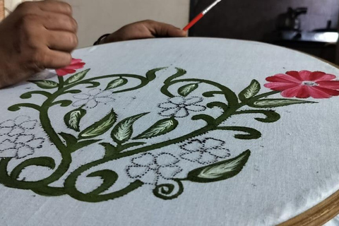 Agra: Workshop i färgglad tygmålning i ett lokalt hem