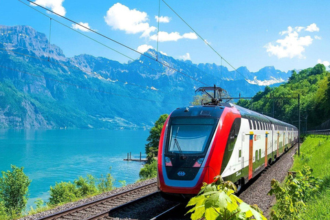 From Basel: Lucerne & Interlaken Day Trip by Panoramic Train 2nd Class