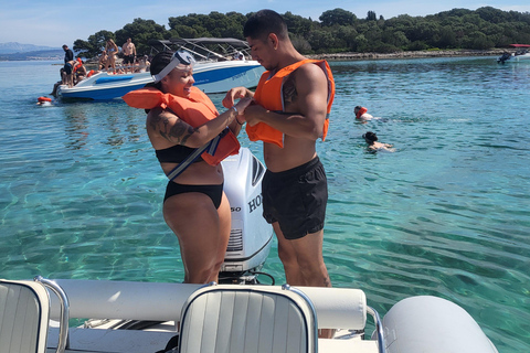 Blue lagoon with a speed boat water and towels included Blue lagoon with a speed boat, water & wine