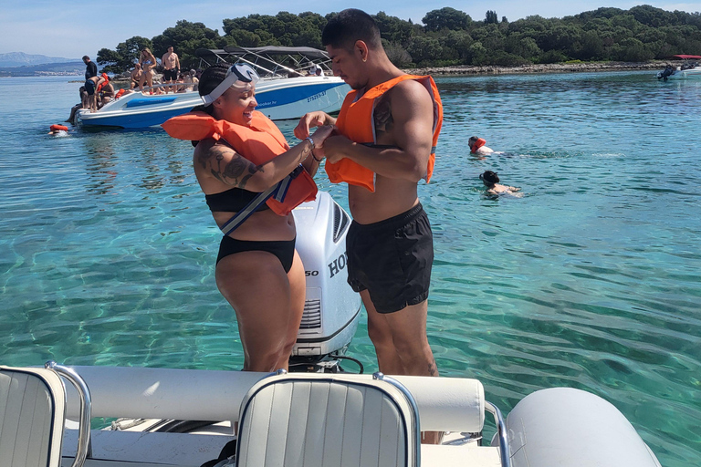 Blue lagoon with a speed boat water and towels included Blue lagoon with a speed boat, water & wine