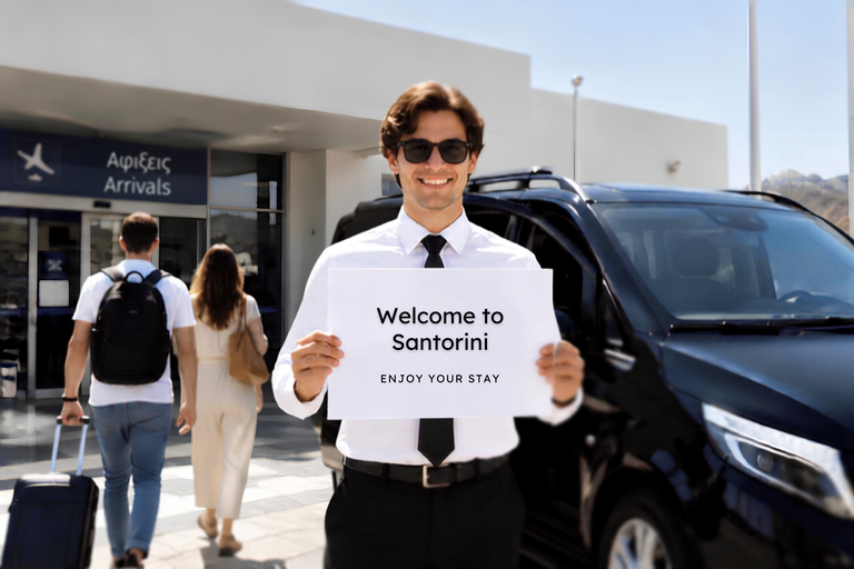 Santorini: Airport/Port Arrival Experience with Scenic Stop Santorini: Port Arrival Experience to Hotel.