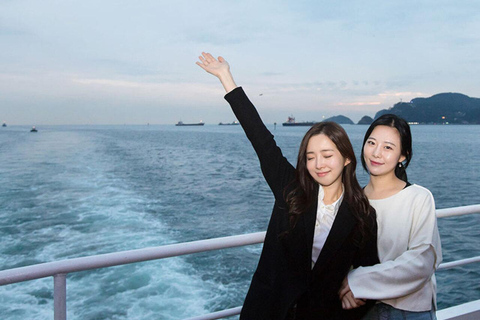 Busan : Croisière commentée au coucher du soleil à Jagalchi et visite nocturne du marché