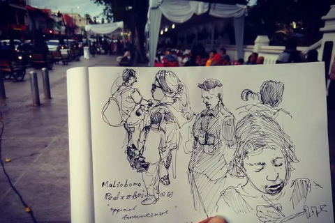 TravelSketch Yogyakarta: tour guiado a pie y dibujo