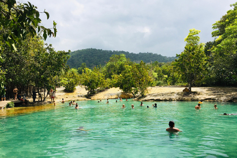 Krabi: Halvdagstur till Smaragdpoolen och vattenfallet Hot Springs