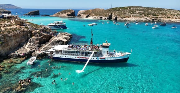 Malta Boat: Comino Blue Lagoon, Crystal Lagoon, Gozo & Caves