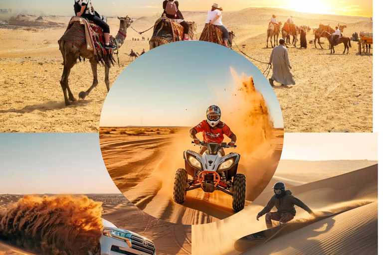 Doha: Quad Bike, Dune Bashing, Camel Ride & Inland Sea Tour Quadbike (30 Min) with Camel Ride,Dune Bashing, Sandboarding