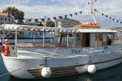 Pula : Croisière d'observation des dauphins au coucher du soleil avec dîner et boissons