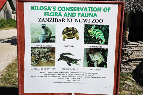 Zanzibar: Nungwi kilosa Conservation zoo half day tour Private tour for the gusts from Nungwi only