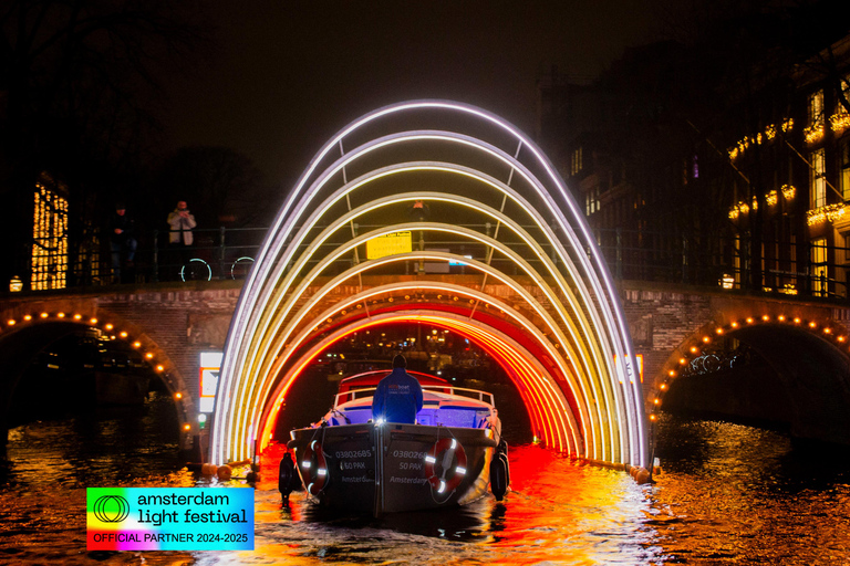 Amsterdam - ljusfestival Light Festival båttur med varma dryckerMötesplats: Centralstationen