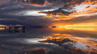 Bolivia, zonsondergang op de Salar de Uyuni -zoutflats - Housity