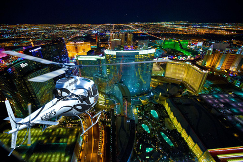 Voo noturno de helicóptero na Strip de Las Vegas, incluindo transporte