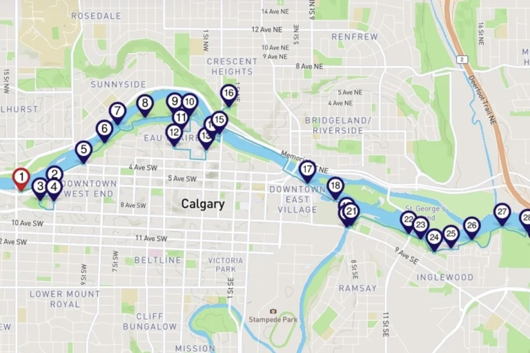 Calgary: Bow River Trail smartphone-audiowandeling