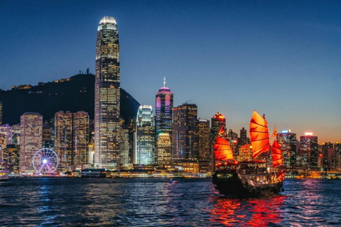 HK Nacht: Cruise Dinner, Open Top Bus, Temple Street Tour