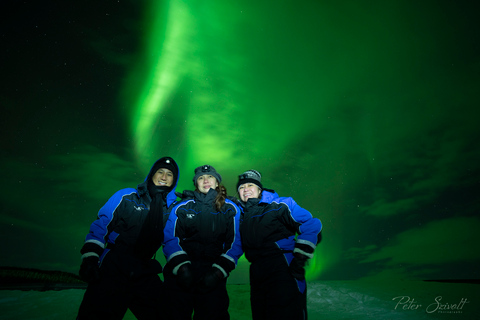 Tromsø : Excursion aux aurores boréales avec dîner et boissons chaudesTromsø : Visite des aurores boréales avec dîner et boissons chaudes