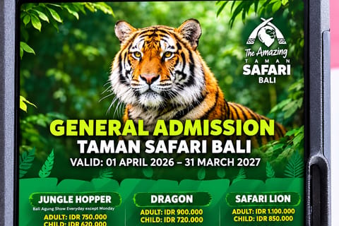 Bali: Bali Safari & Marine Park Full-Day Tour with Waterfall