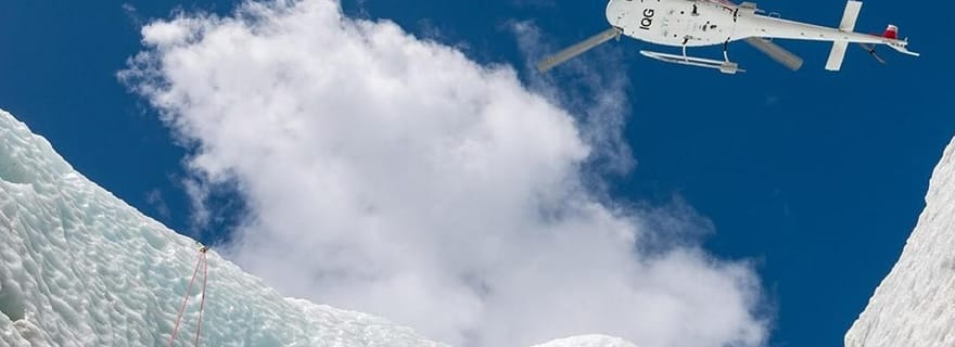 Franz Josef : Escalade de glace sur glacier avec transfert en hélicoptère