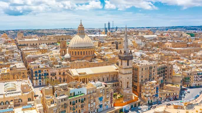 Tour guidato di un giorno a La Valletta in francese con pranzo e trasporto