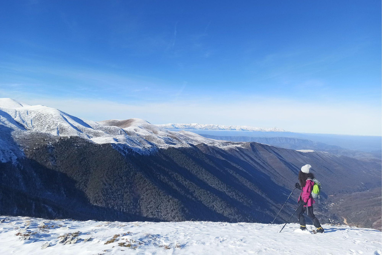 Snowshoeing tour to the peak Ostri Vrv on Jakupica mountain