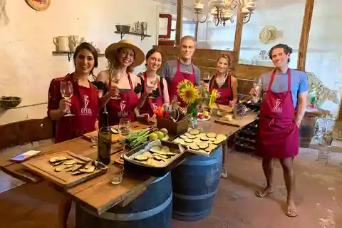 Colher legumes na fazenda e cozinhar macarrão