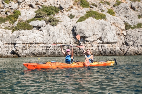 Wschodnie wybrzeże Rodos Sea Kayaking i Snorkeling ActivityKajakarstwo morskie i nurkowanie z akwalungiem z hotelowym pick-upem