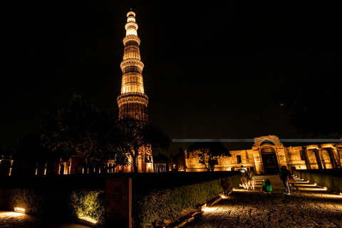 New Delhi: Private Tour of Qutub Minar Light and Sound Show All Inclusive Guided Tour of Qutub Minar Light & Sound Show