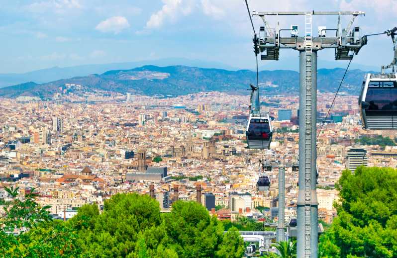 Barcelona: Montjuïc Cable Car Voucher and 2 Audio Tours