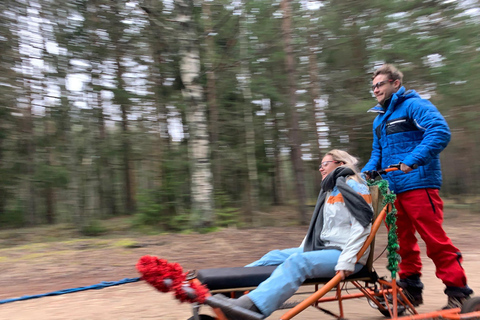 Vanuit Riga: Husky sleeën of een tocht met een bolderkarVanuit Riga: Husky sleeën of een tocht met een wielkar