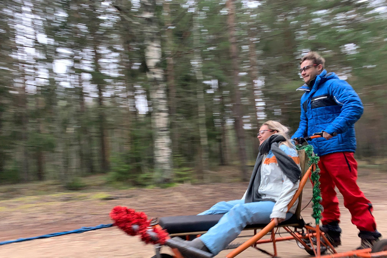 From Riga: Husky Sledding or Wheel Cart Tour