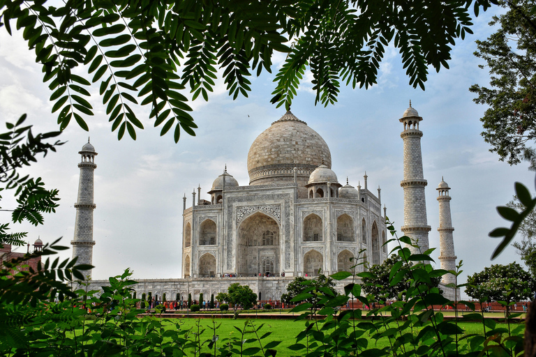 Visita en el mismo día al Taj Mahal, el Fuerte de Agra y el Bebé Taj en coche con aire acondicionadoTransporte y guía turístico