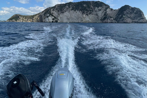 Zakynthos: Private Boat Cruise with Skipper or Self-Drive South with Captain:Turtles, Keri & Secret Caves