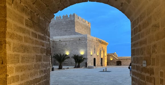 Honey-coloured walls and battlements of the Alcazaba above the old town of Almería