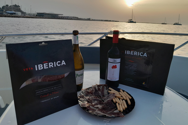 Percorso privato in barca con vino, spuntino gastronomico iberico, tutto incluso.