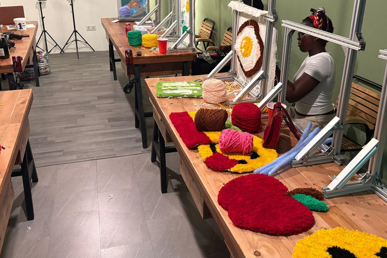 Tufting Workshop with Yarn and Frame in Accra, East Legon
