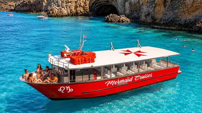 Malta: passeio de barco pela Lagoa Azul de Comino, grutas marinhas e paragens para nadar