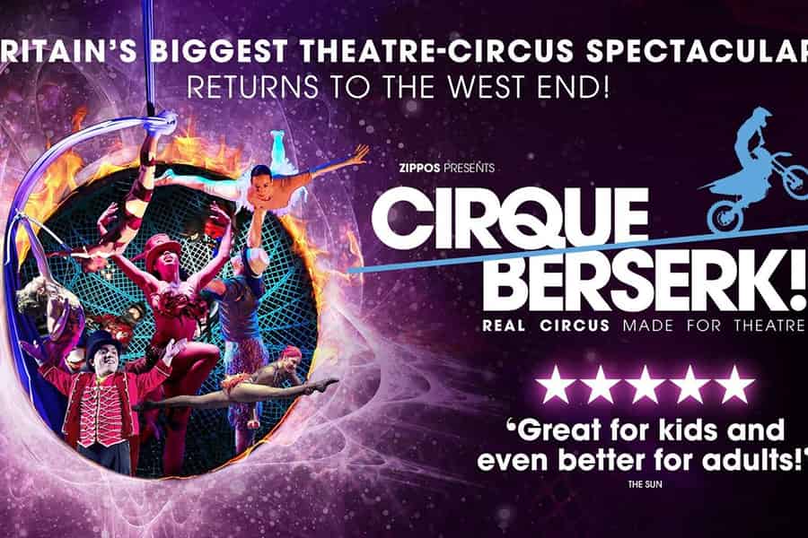 Londons West End: Ticket für Cirque Berserk. Foto: GetYourGuide Londons West End: Ticket für Cirque Berserk. Foto: GetYourGuide