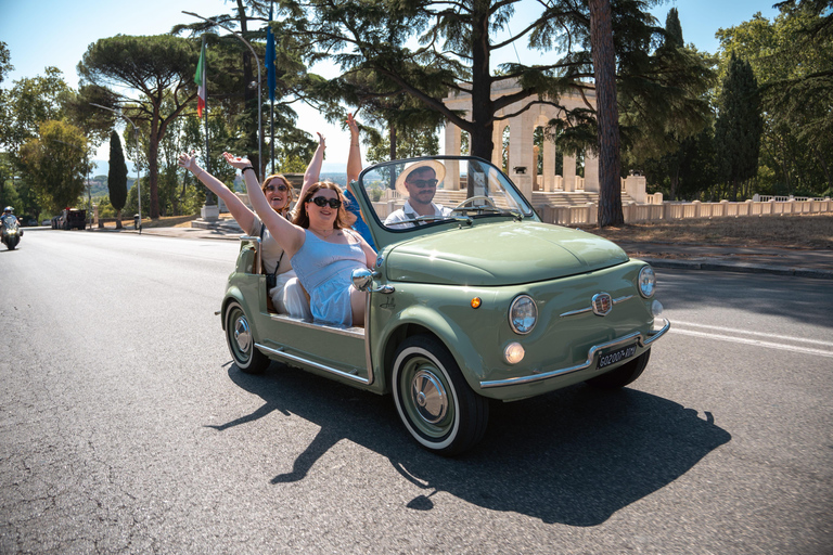 Timeless Rome: A Journey in Fiat 500 or Convertible Fiat 500 Shared Vintage Convertible Fiat 500 experience