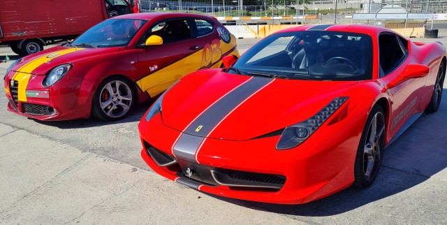 Visit Drive a Ferrari 458 AND Alfa Romeo on a Race Track inc Video in Pavia