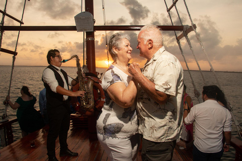 Romantisch diner op een boot