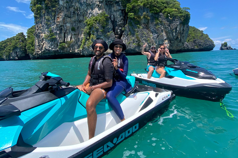 Langkawi Jet Ski Tour Dayang Bunting Gratis Drone VideoJetski med dubbelåkare som tillval