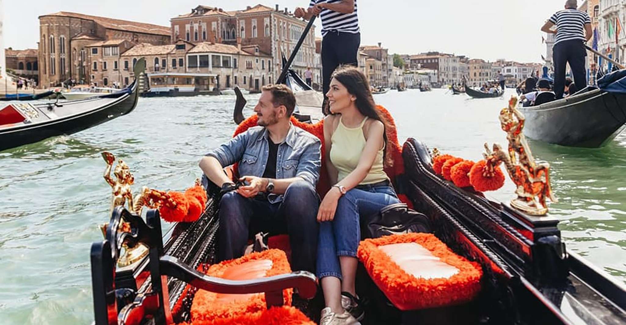 Venice Gondola Ride and Grand Canal in Venice, Italy
