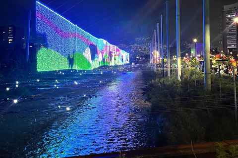 Christmas lights on the Medellín River