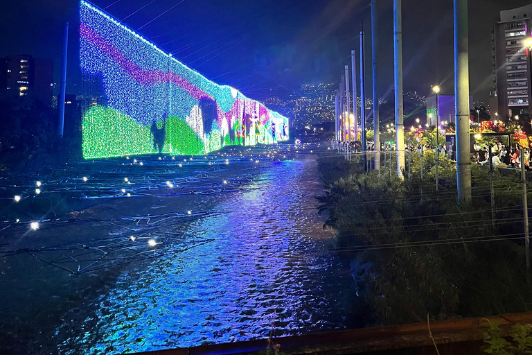Christmas lights on the Medellín River