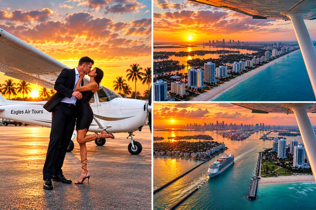 Miami: Romantic 50-Minute Private Flight Tour with Champagne